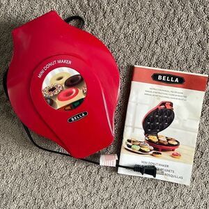 Bella Mini Donut Maker. Instruction Manual/Recipe book included.
